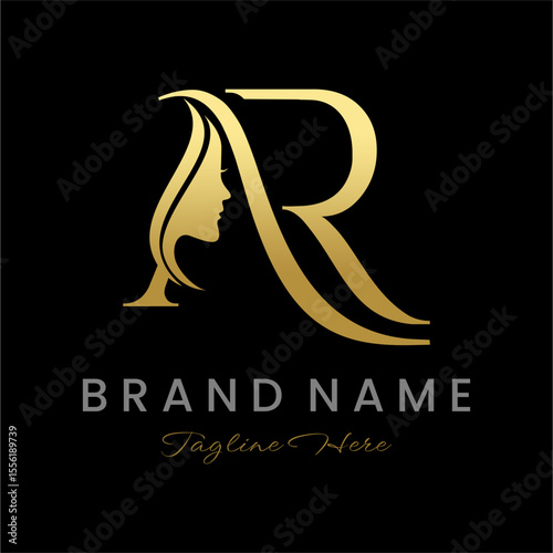 Letter AR Beauty Women Face Logo Design