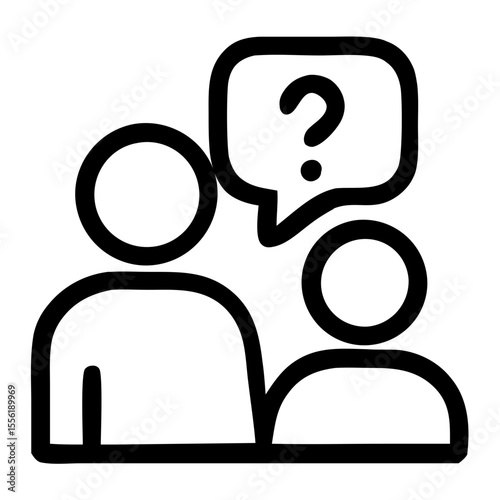 Simple Line Style Dialogue Question People Communication Icon Design Element
