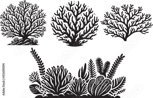 Coral Silhouette vector illustration