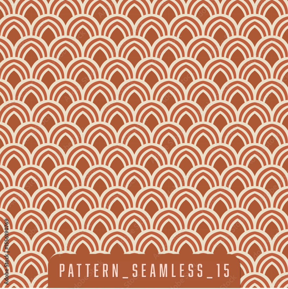 Khmer Arch Geometric Seamless Pattern in Terracotta and Cream Khmer Arch Geometric Seamless Pattern in Terracotta and Cream