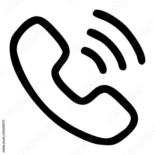 Simple Outline Telephone Receiver Ringing Communication Device Shape Icon