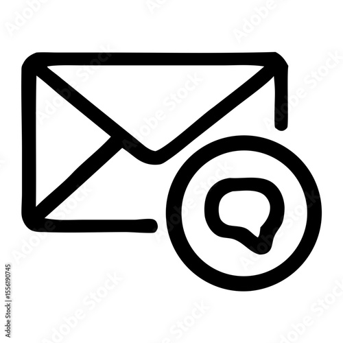 Simple Outline Email Message Bubble Notification Interface Icon