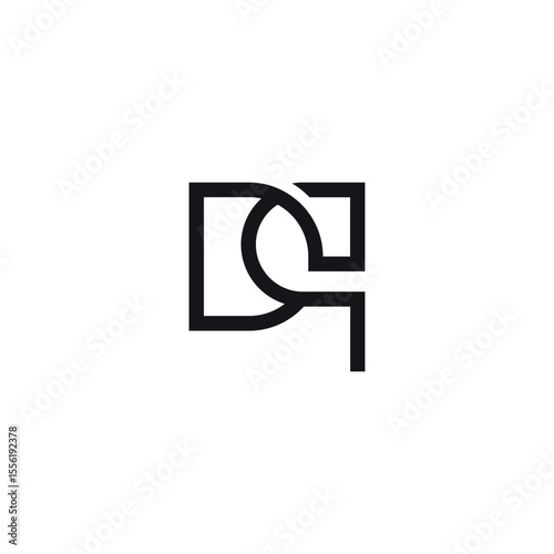 Modern D and Q Letter Logo, Bold Monogram Design.