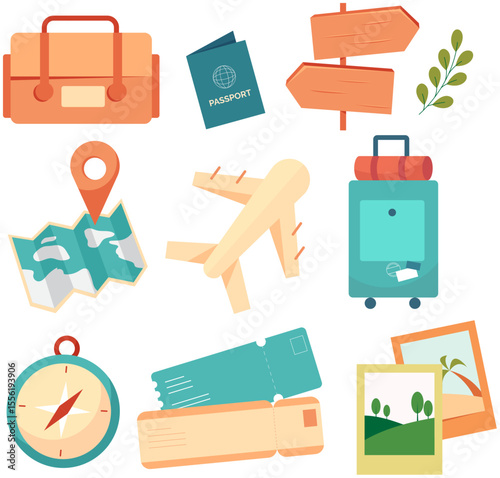 Planning Your Dream Vacation Travel Icons and Essentials