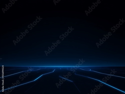 Abstract dark blue grid perspective background