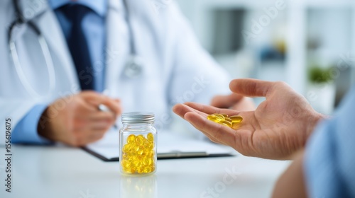 Doctor Prescribing Dietary Supplements in Medical Consultation