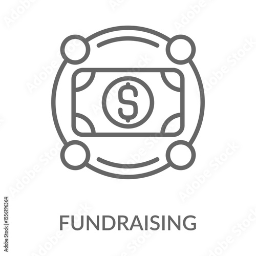 Fundraising Icon Line Style. Design Vector Illustration