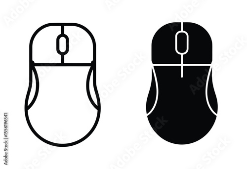 A minimalist illustration of two computer mice shown side by side