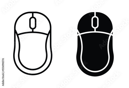 A minimalist illustration of two computer mice shown side by side