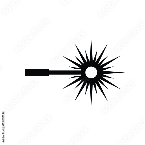Black laser beam emitting from a rectangular source creating a starburst effect