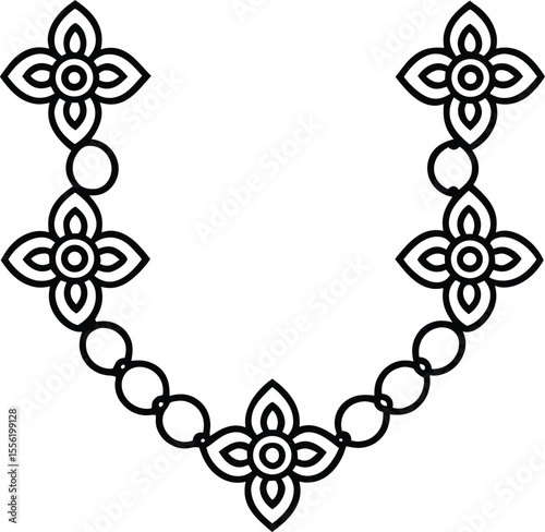 Minimalist Vector Chain Design with Indian Motif Elements