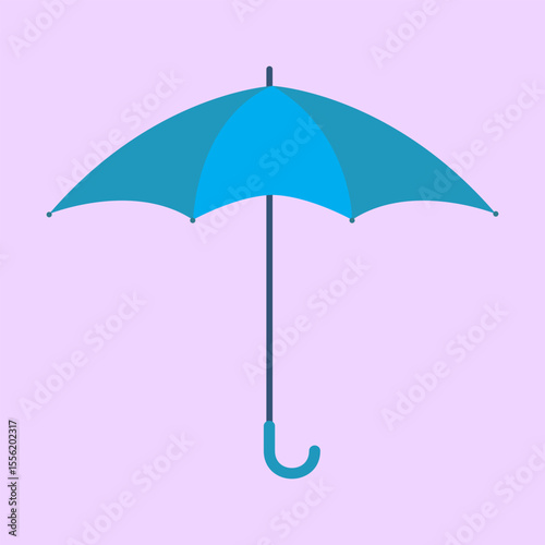 Striped Modern Umbrella Flat Design Illustration
