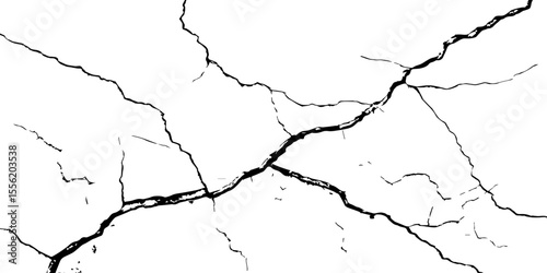 
Cracked wall texture grunge background. Earthquake effect. Vector illustration-Old cracked texture set isolated. Dry land crack texture for overlay.
