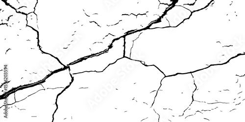 
Cracked wall texture grunge background. Earthquake effect. Vector illustration-Old cracked texture set isolated. Dry land crack texture for overlay.
