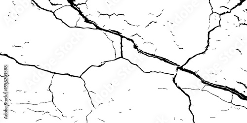 
Cracked wall texture grunge background. Earthquake effect. Vector illustration-Old cracked texture set isolated. Dry land crack texture for overlay.
