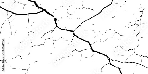 Cracked wall texture grunge background. Earthquake effect. Vector illustration-Old cracked texture set isolated. Dry land crack texture for overlay.

