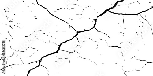 Cracked wall texture grunge background. Earthquake effect. Vector illustration-Old cracked texture set isolated. Dry land crack texture for overlay.


