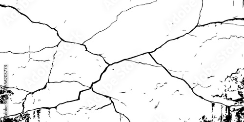 Cracked wall texture grunge background. Earthquake effect. Vector illustration-Old cracked texture set isolated. Dry land crack texture for overlay.

