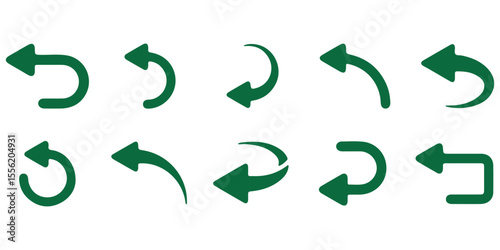 Curved arrow icons. curved arrows set. arrow symbol collection. vector