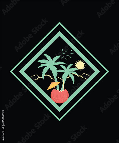 Minty Escape T-shirt Design, EPS, VECTOR
