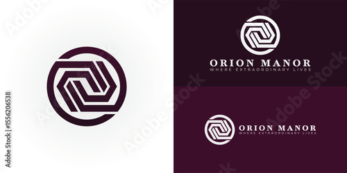 Elegant OM initial logo for high-end real estate, representing distinguished service and an exclusive lifestyle. Ideal for luxury brokers and firms curating the world's finest residences.