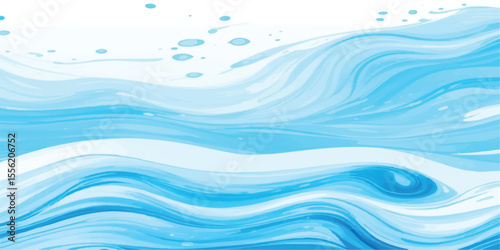 Soft Blue and White Watercolor Ocean Swell Wash with Misty Blue-Grey Blends for Elegant Coastal Branding Projects.  Elegant Blue and White Coastal Watercolor Wave Background for Spa Visuals