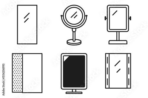 Minimalist mirror and frame icons collection