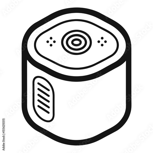 Black Compact Bluetooth Speaker Vector Illustration Design