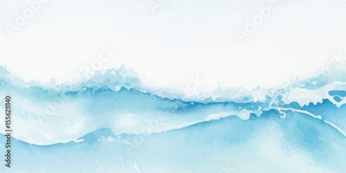 Soft Blue Watercolor Sea Ripple Texture with Airy Gradient Wash and Light Flowing Brushstrokes for Relaxed and Elegant Nature Backgrounds
