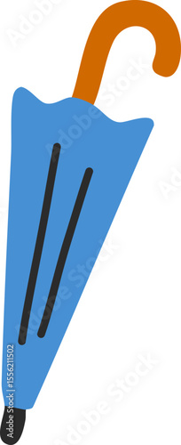 Classic Blue Umbrella – Flat Minimal Weather Icon