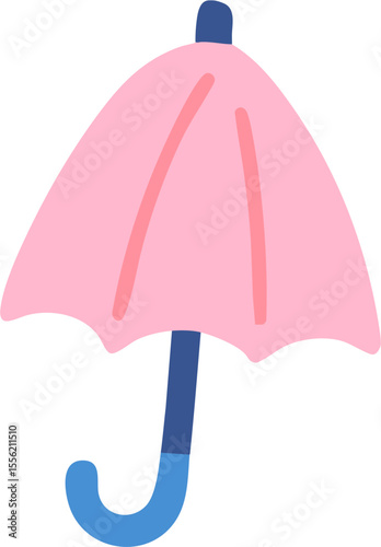 Soft Pink Umbrella – Cute Minimal Weather Icon for Kids