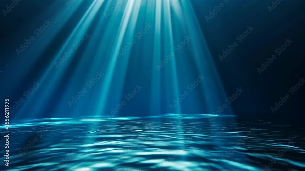 Abstract blue gradient backdrop with spotlight and shadows