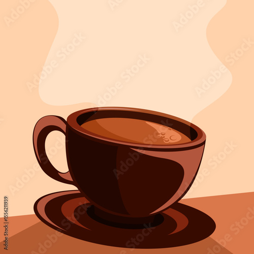 Steaming Cup of Coffee Warm Drink Illustration