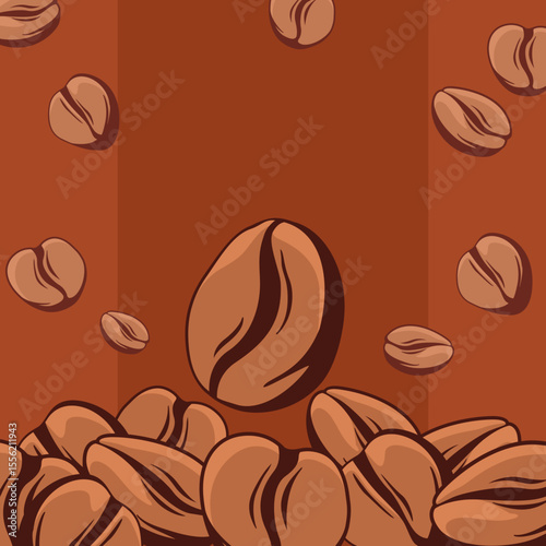 Roasted Coffee Beans Illustration  A Rich and Aromatic Design