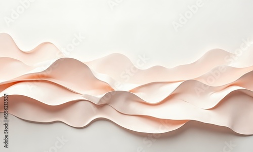 An abstract pastel paper artwork featuring delicate folds and textures, resembling a soft, ethereal landscape.