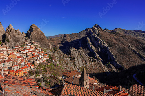 Quadro em tela the suggestive village of Castelmezzano among the Lucanian Dolomites