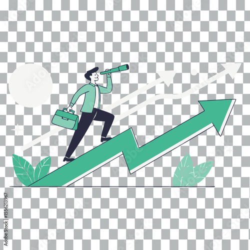 businessman running to success