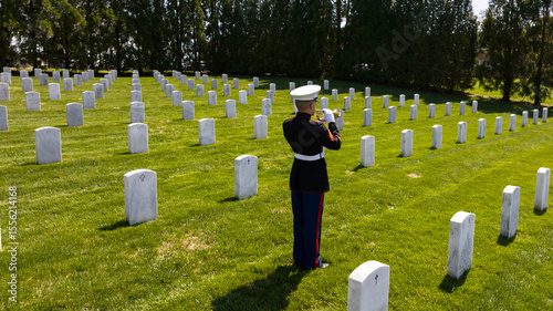 Honoring the Fallen: A Marine's Tribute at National Military Cemetery