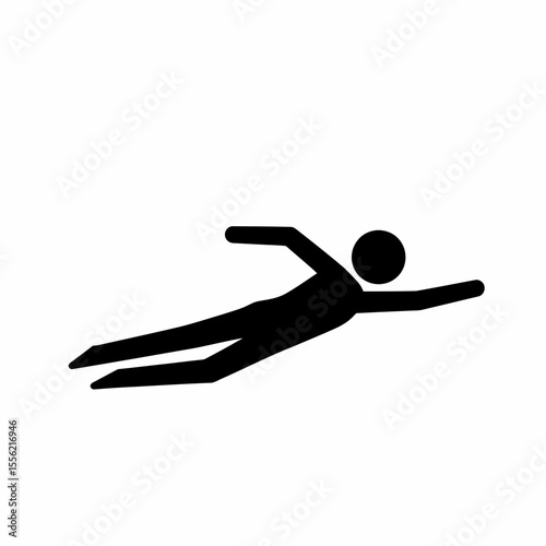 Silhouette of a swimmer performing the freestyle stroke in a dynamic pose