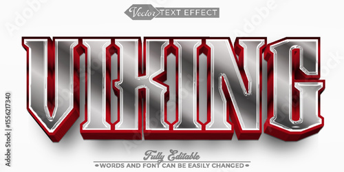 Silver Viking Vector Editable Text Effect Template