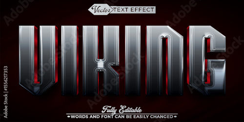 Silver Viking Vector Editable Text Effect Template