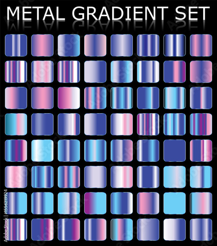 Metal gold gradient swatches color set