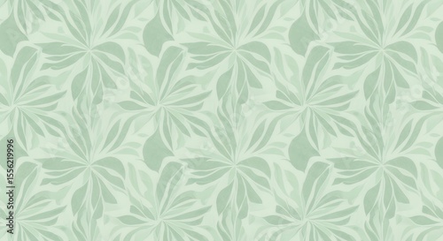 Elegant light green pastel abstract seamless pattern tranquil botanical design featuring stylized leaves organic shapes and gentle tones ideal for peaceful backgrounds packaging