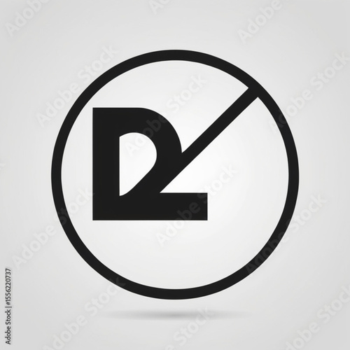 Black and white prohibition sign icon with a diagonal line and circle