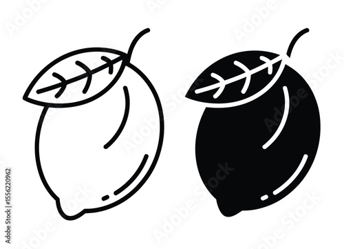 A minimalist logo design featuring two lemon illustrations side by side