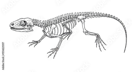 Reptile skeleton vector illustration for scientific study and design projects