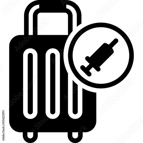 travel vaccines icon illustration design with solid