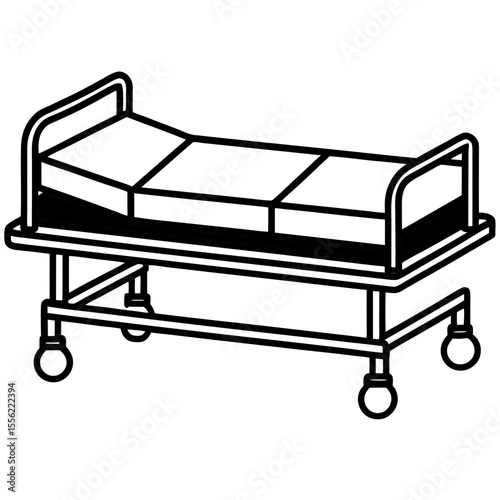 Isometric Medical Bed Illustration