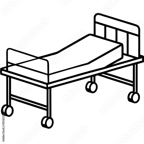 Isometric Medical Bed Illustration