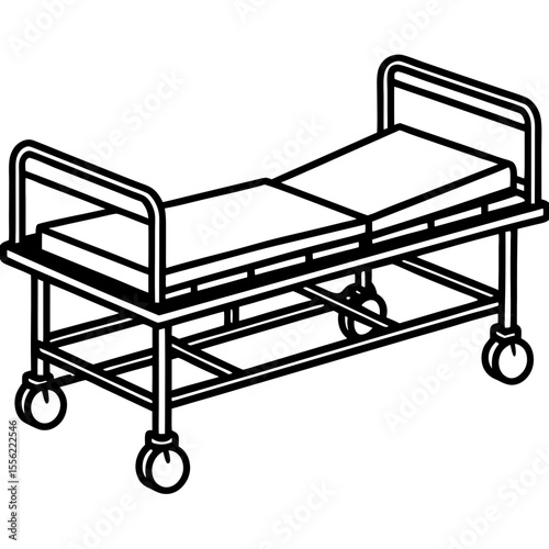 Isometric Medical Bed Illustration